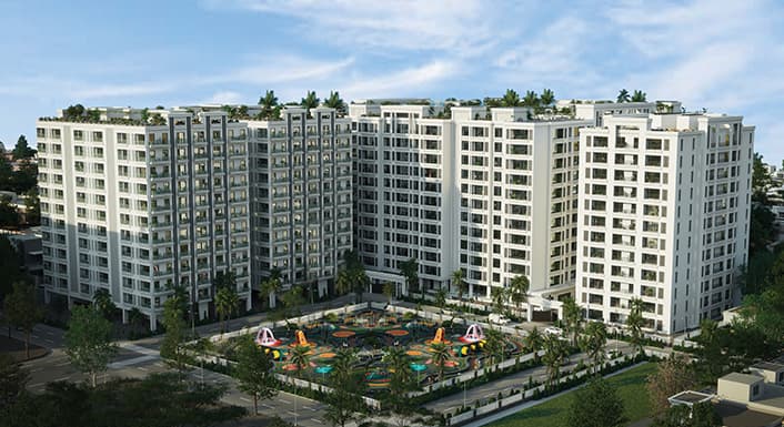 union luxury apartments bird eye view
